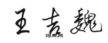 駱恆光王吉魏行書個性簽名怎么寫