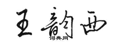 駱恆光王韻西行書個性簽名怎么寫
