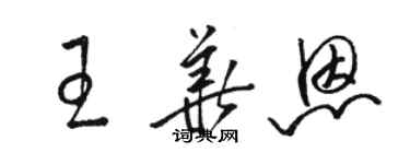 駱恆光王華恩草書個性簽名怎么寫