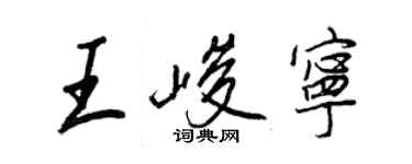 王正良王峻寧行書個性簽名怎么寫