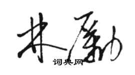 駱恆光林勵草書個性簽名怎么寫