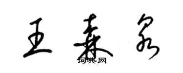 梁錦英王森泉草書個性簽名怎么寫