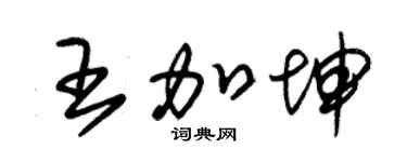 朱錫榮王加坤草書個性簽名怎么寫