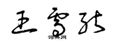 曾慶福王雪能草書個性簽名怎么寫