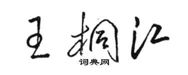 駱恆光王桐江草書個性簽名怎么寫