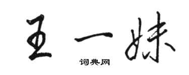 駱恆光王一妹行書個性簽名怎么寫