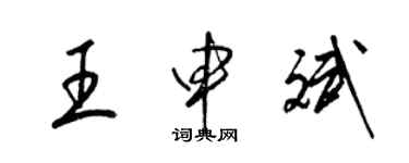 梁錦英王申斌草書個性簽名怎么寫