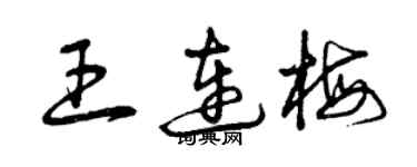 曾慶福王連梅草書個性簽名怎么寫