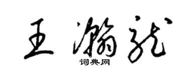 梁錦英王瀚龍草書個性簽名怎么寫
