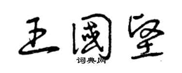 曾慶福王國堅草書個性簽名怎么寫