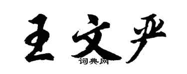 胡問遂王文嚴行書個性簽名怎么寫