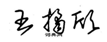 朱錫榮王桔欣草書個性簽名怎么寫