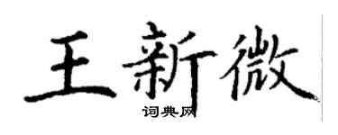 丁謙王新微楷書個性簽名怎么寫