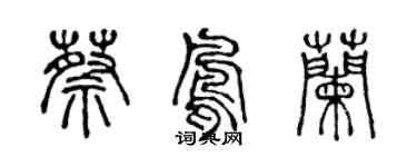 陳聲遠蔡鳳蘭篆書個性簽名怎么寫