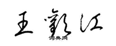 梁錦英王歡江草書個性簽名怎么寫