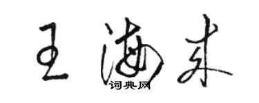 駱恆光王海來草書個性簽名怎么寫