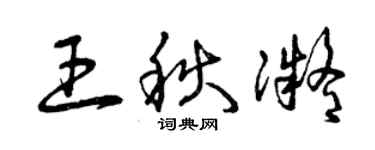 曾慶福王秋凝草書個性簽名怎么寫