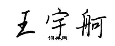 王正良王宇舸行書個性簽名怎么寫