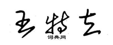 朱錫榮王特立草書個性簽名怎么寫