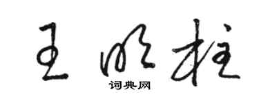 駱恆光王明柱草書個性簽名怎么寫