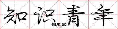 龐中華知識青年行書怎么寫
