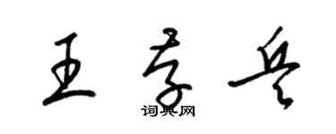 梁錦英王存兵草書個性簽名怎么寫