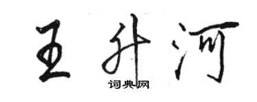 駱恆光王升河行書個性簽名怎么寫