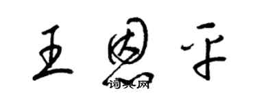 梁錦英王恩平草書個性簽名怎么寫