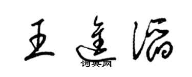 梁錦英王進滔草書個性簽名怎么寫