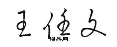 駱恆光王任文草書個性簽名怎么寫