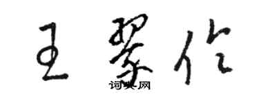 駱恆光王翠伶草書個性簽名怎么寫