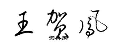 梁錦英王賀鳳草書個性簽名怎么寫