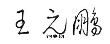駱恆光王元鵬草書個性簽名怎么寫