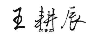 駱恆光王耕辰行書個性簽名怎么寫