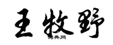 胡問遂王牧野行書個性簽名怎么寫