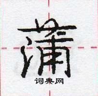 龐中華寫的硬筆行書蒲