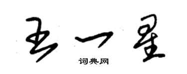 朱錫榮王一星草書個性簽名怎么寫