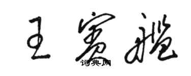 駱恆光王賓艦草書個性簽名怎么寫