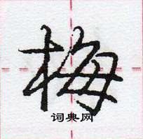 龐中華寫的硬筆行書梅