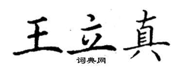 丁謙王立真楷書個性簽名怎么寫