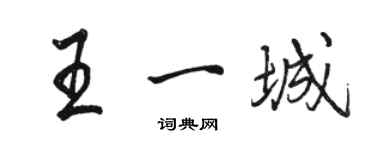 駱恆光王一城行書個性簽名怎么寫