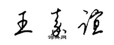 梁錦英王嘉誼草書個性簽名怎么寫
