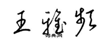 梁錦英王雅頻草書個性簽名怎么寫