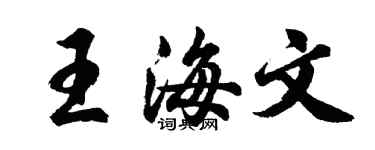 胡問遂王海文行書個性簽名怎么寫