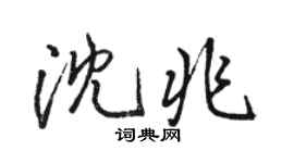 駱恆光沈兆行書個性簽名怎么寫