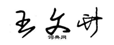 朱錫榮王文竹草書個性簽名怎么寫