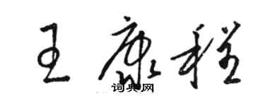 駱恆光王康程草書個性簽名怎么寫