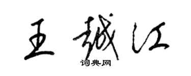 梁錦英王越江草書個性簽名怎么寫