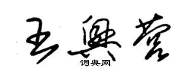 朱錫榮王興營草書個性簽名怎么寫