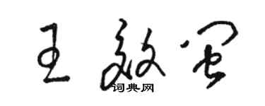 駱恆光王效閩草書個性簽名怎么寫